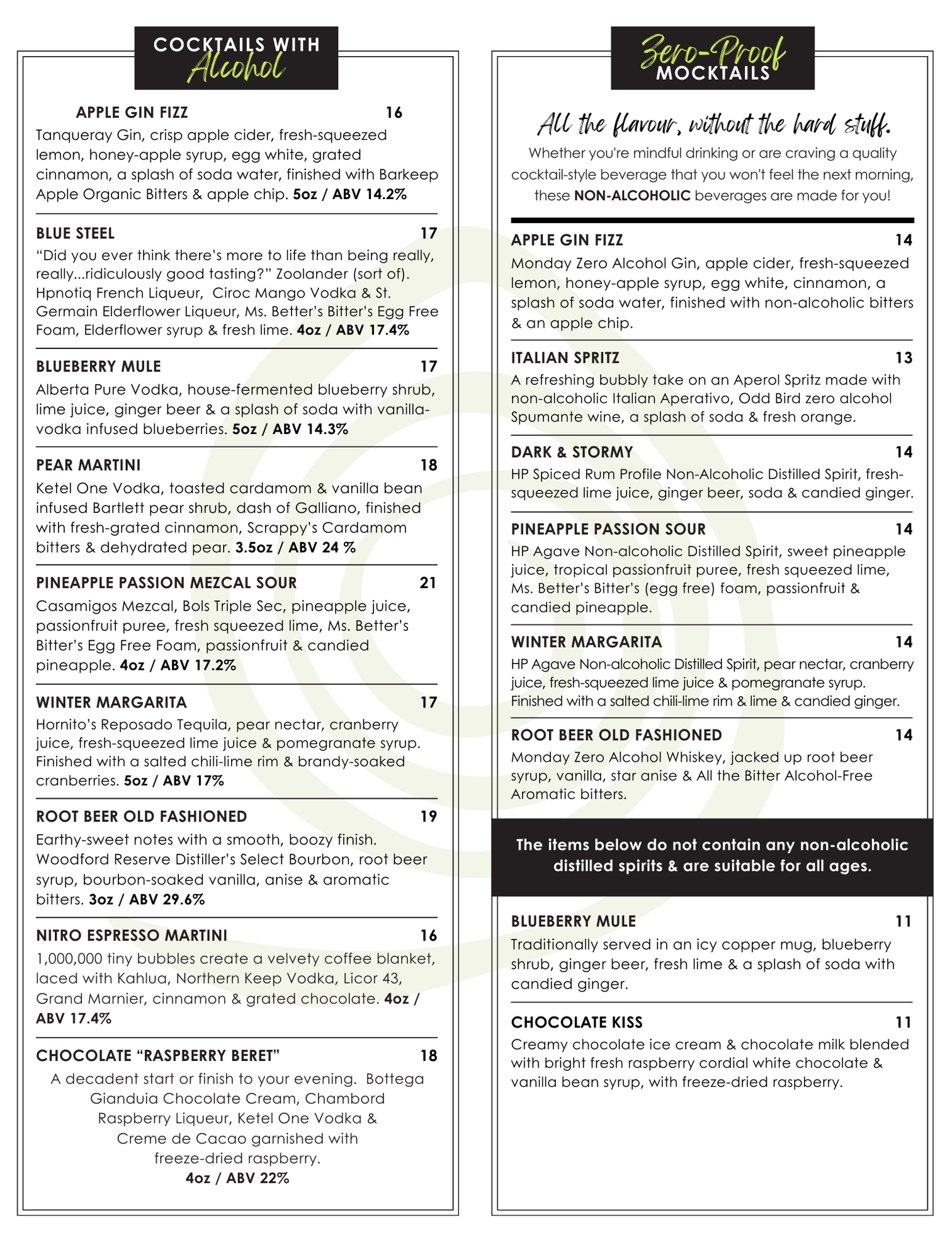 Bar Menu | Twisted Lemon Restaurant – Twisted Lemon - Restaurant ...